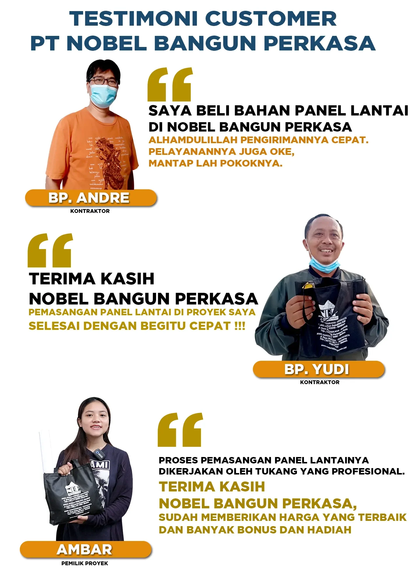Testimoni Client PT NOBEL BANGUN PERKASA